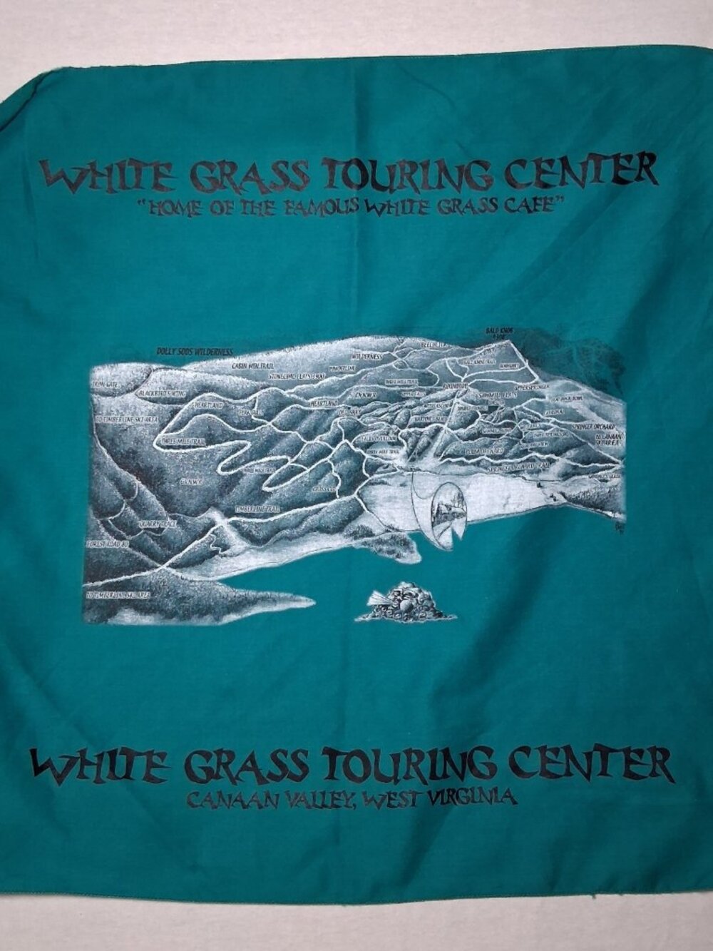 White Grass Touring Center Bandana Nordic Skiing Ski Canaan Valley WV Teal